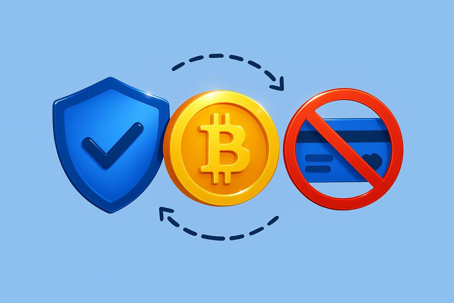 Infographic showing how Bitcoin payments prevent chargebacks and reduce fraud